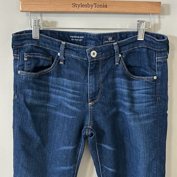 AG Adriano Goldschiemd Stevie Cuff Jean Slim Straight Denim Sz 30 - Picture 3 of 12
